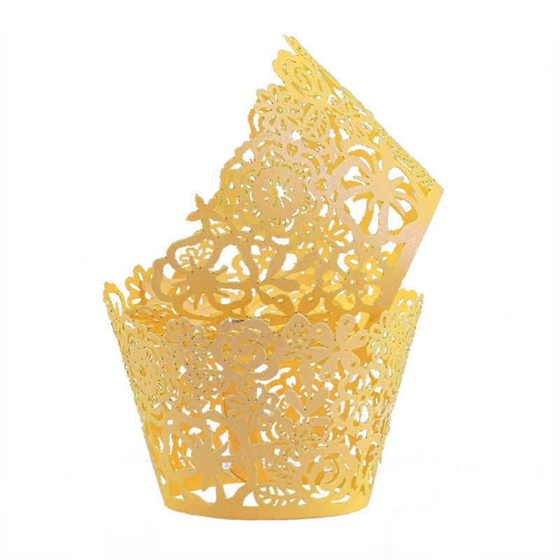 YOMDID 30pcs Cakes DIY Lace Paper Cup Decoration Hollowed Out Flower Clusters Paper Cup Edge Birthday Wedding Baking Accessories