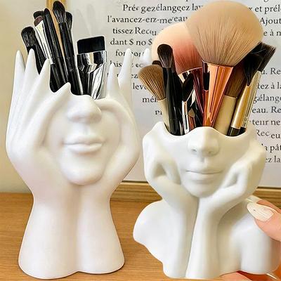 Creative Human Body Art Styling Storage Holders for Makeup Brushes Pens Holder Vinyl Figure Desktop Home Office Organizer Decor