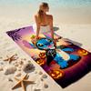 1Pc Stitch Heart Print Beach Towel Microfiber Beach Towel Thin Absorbent For Beach Swimming Yoga Bath Sports 091783