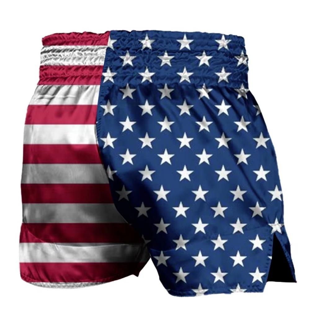 Thai Boxing Shorts American Flag Sports Shorts MMA Fighting Brazilian Jiu Jitsu Gym Martial Arts Training Pants
