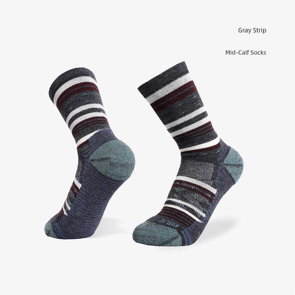 Merino Wool Socks for Women, Outdoor Hiking, Anti-Odor Mid-Calf Socks, Merino Men's Running and Mountaineering Warm Sports Socks