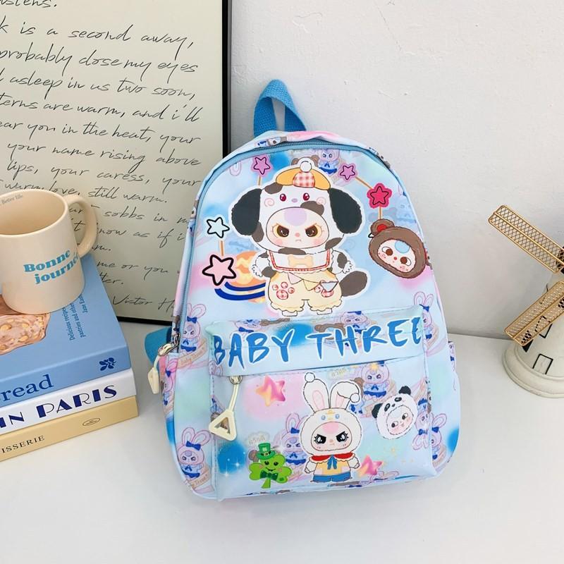 Baby Three Panda Frog Dog Capybara Animal Pattern Backpack Schoolbag Cartoon