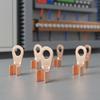 Copper Wire Lug Sturdy Duty Exposed Barrel Circlet Terminal Non-Insulated Compress Connector High Conductivity Copper Battery