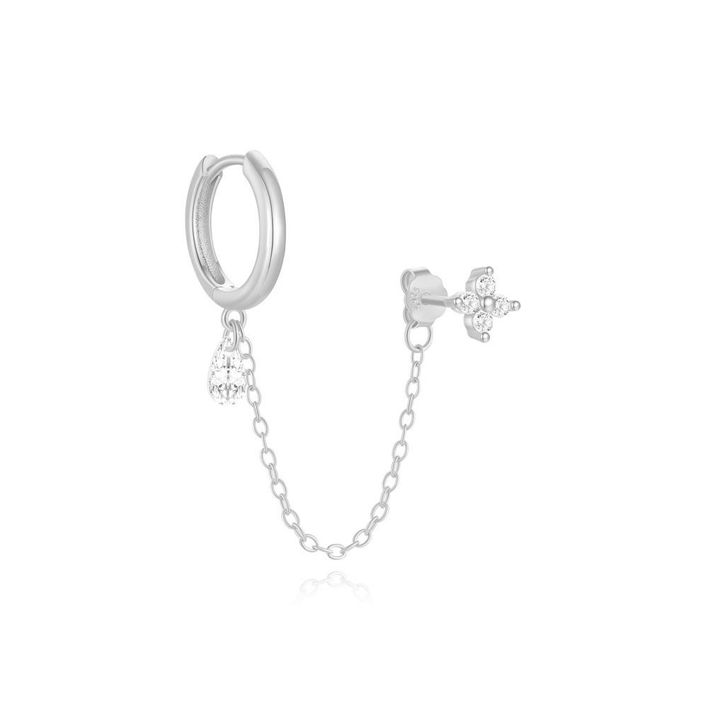CANNER 1PZ Occhio di Cavallo Testa Piatta Filettato Perforazione Osso Auricolare Donna Argento 925 Ins Stella Fiore Geometria Zircone Orecchino a Lobo