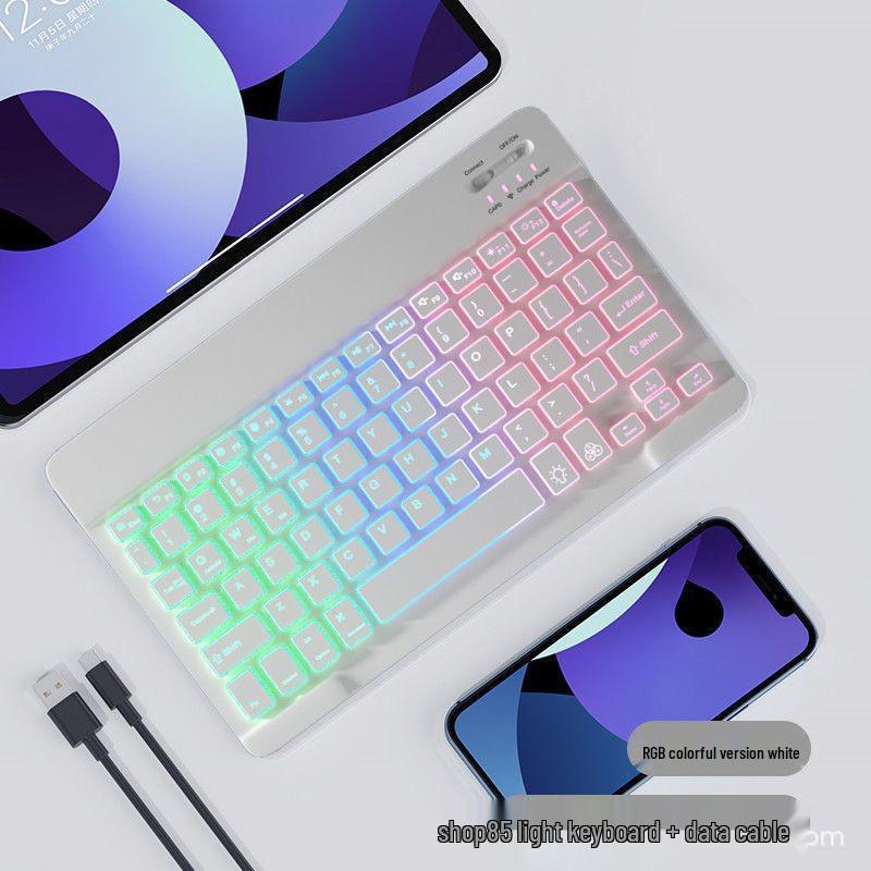 RGB Backlit Bluetooth Keyboard & Silent Wireless Mouse for iPad, Huawei & Tablets