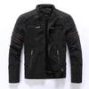 Men's Fleece-lined Suede-feel Embroidered Leather Jacket for Autumn/Winter Motorcycle Trend