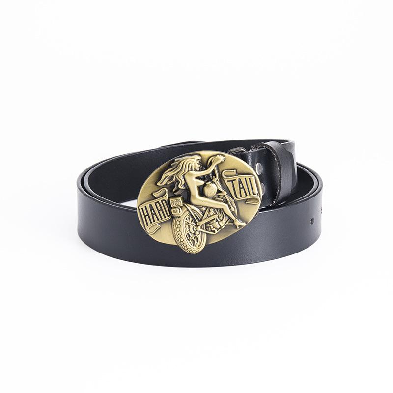 Locomotoras para Hombre y Mujer Cinturones Hermosos para Mujer Cinturones de Moda Retro Enteros de Cuero Vacuno Real