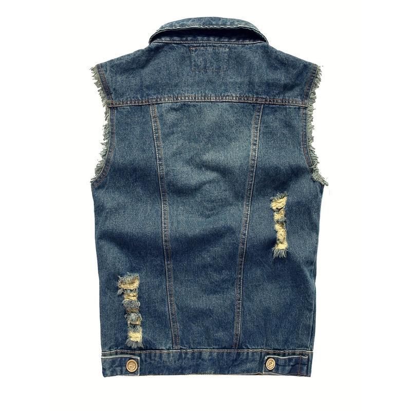O 51803 Sleeves Denim Vest Men Slim-Fit Denim Vest