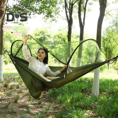 Amaca da campeggio con rete anti-moscerini da 200 kg, traspirante, leggera, portatile, singola, con cinghie per alberi, facile da montare, per interni ed esterni, da trekking