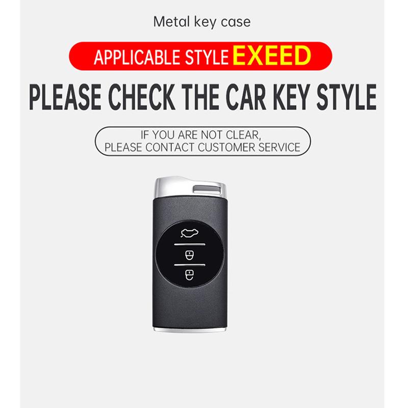 Suitable Fit For Chery Auto Omoda C5 5 Fx 7 8 Pro Plus Auto Smart Key Fob Set, Zinc Alloy Genuine Leather Auto Key Fob Protective Case