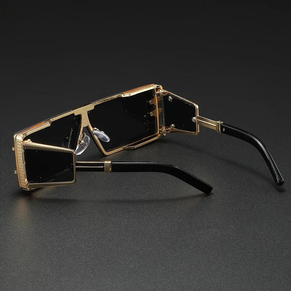 New Metal Men Sunglasses Square Fashion Glasses Steampunk Men Luxury Brand Design Sun Glasses Women Outdoor Punk Eyewear Uv400
