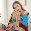 Pop Art Girl Print Flannel Throw Blanket – Trendy Gift for Home Office Sofa Car Nap