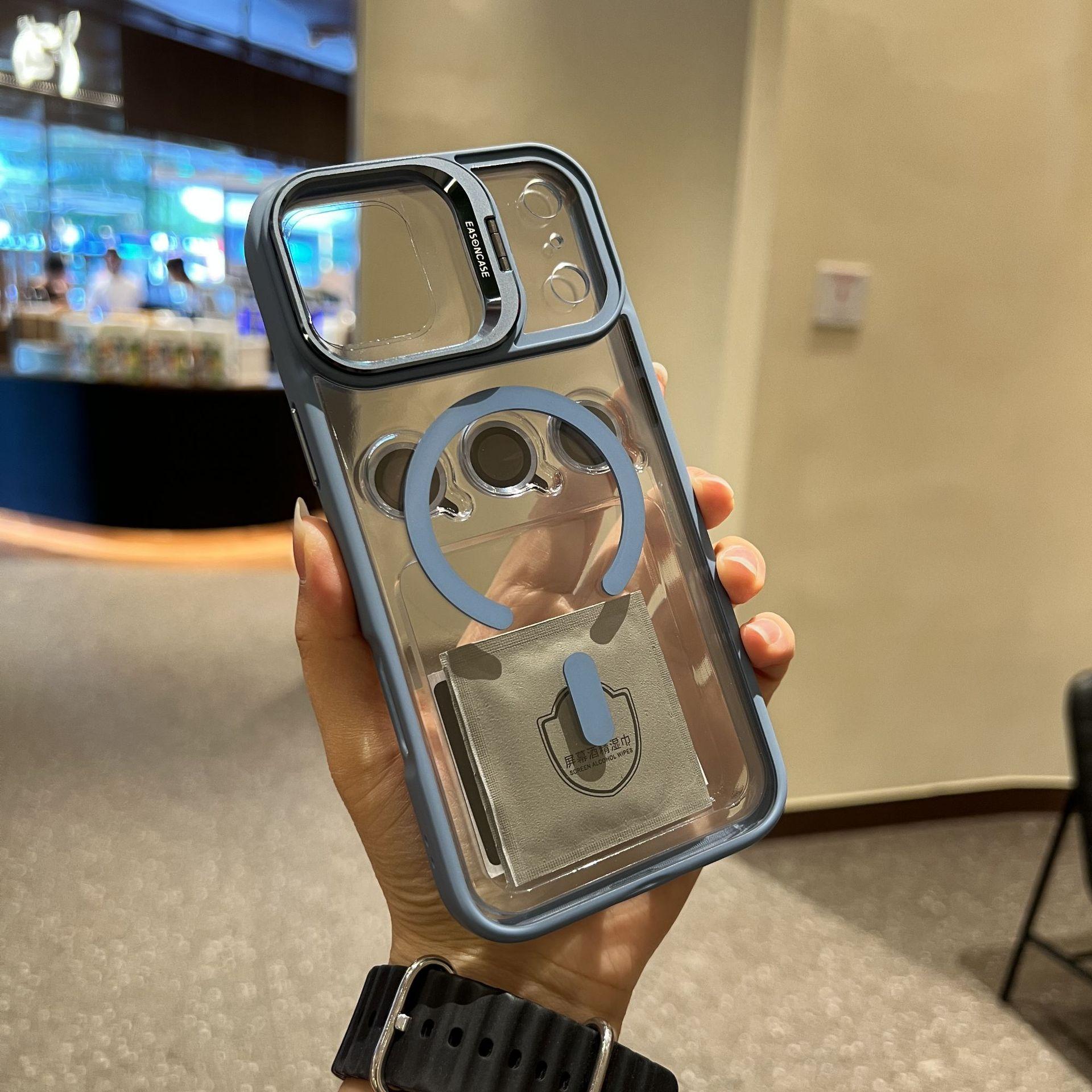 

For iPhone 17 Pro Max Cases 16 15 14 13 Shockproof Camera Lens Protectors & Stand Protective Phone Case with MagSafe Durable Wireless Magnetic iPhone 13 синій