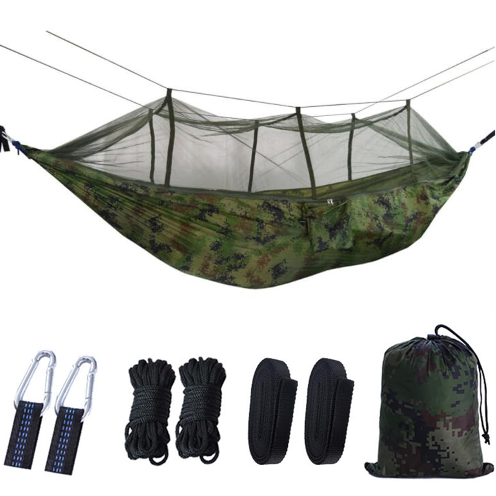 

Samcos Подвесное кресло-гамак Стойка для подвешивания Кресло-качели Гамак с москитной сеткой 260 x 140 см Очень широкий для 2 человек Для дома и улицы Складное Подвесное кресло Парк