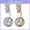 New Arrival Belly Button Ring With Zirconia Embellishments Stainless Steel Piercing Jewelry For A Sensual Look