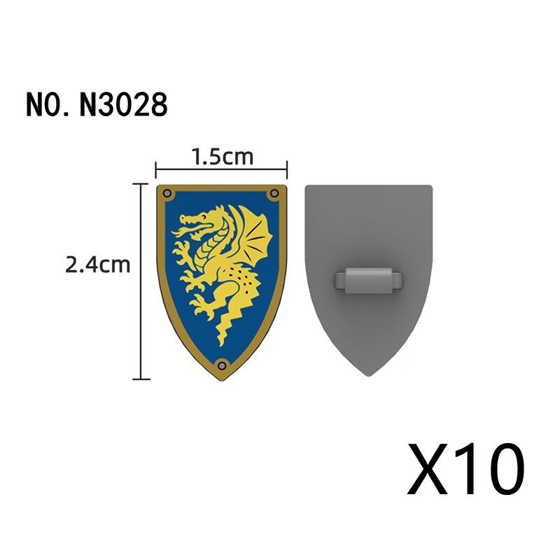 Medieval Military Parts Building Blocks Warrior Soldiers Castle Figures Knights Printed Shield Helmet Accessories DIY Bricks Toy