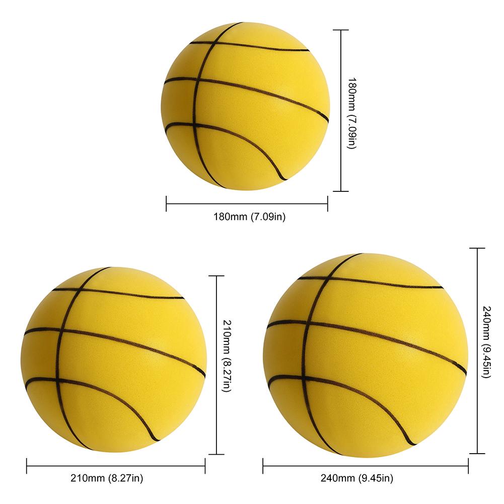 18/21/24cm Geräuscharmer Basketball Hohe Rückpralleigenschaft Leiser Basketball Größe 3/5/7 Dribbling-Basketball für verschiedene Indoor-Aktivitäten