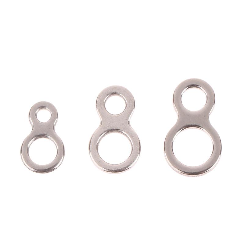 10Pcs Assist Hook Stainless Steel Fishing Jig 8 Figure Rings Fishing Solid Ring Fishing Lure Terminal Lures Pin Connector