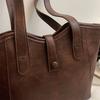 Classic Leather Tote Bag with Top Handle Large Capacity Everyday Fashion Shoulder Bag for Women