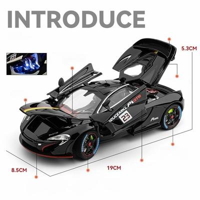 1:24 P1 GTR Supercar Alloy Metal Diecast Model Car Sound & Light High Simulation Model Vehicle Gifts