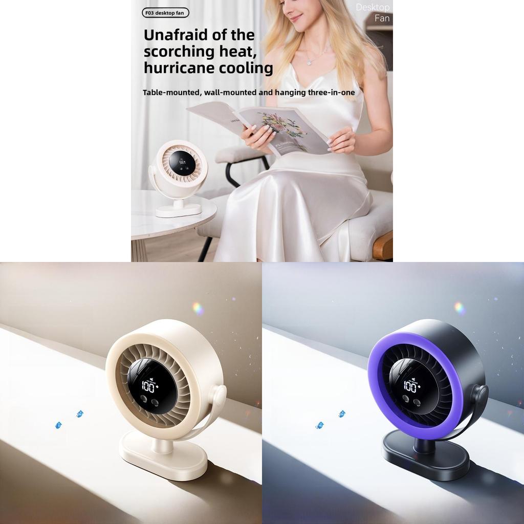 Desktop Usb Rechargeable Fan With Touch Control Low Noise For Home Office Use