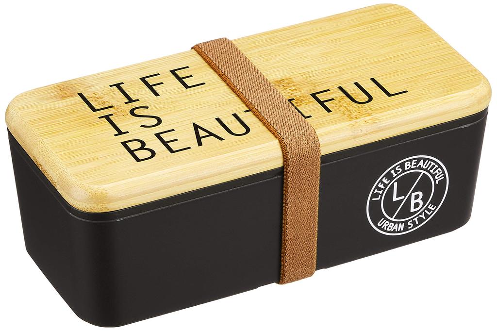 Showa Bento Box Nest Lunch Box Stamp Bamboo X Black 2 Tiers Lower Tier 400ml Upper Tier 590ml Compact Storage Type Made In Japan 77083 Men's L/B