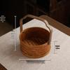 Bamboo Woven Fruit & Pastry Basket: Retro Distressed Storage for Tea Room or Home
