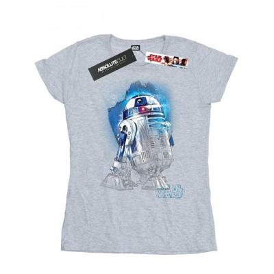 Damski/Damski T-shirt z bawełny czesanej The Last Jedi R2-D2
