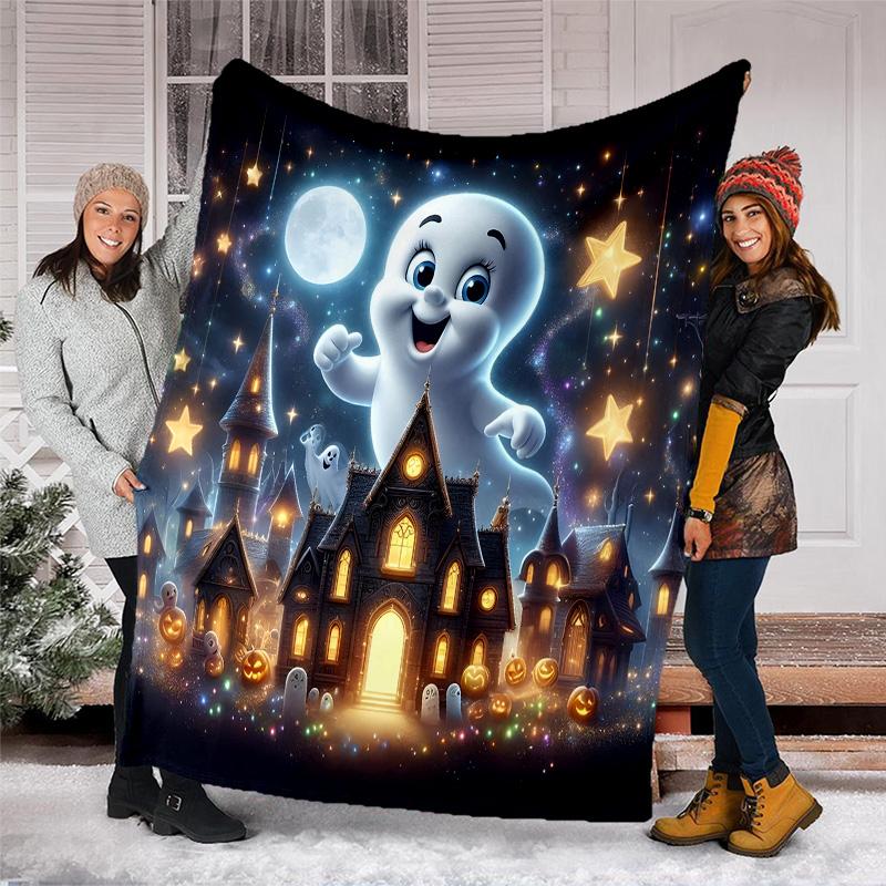 1pc Casper1 Theme Blanket - Digital Print, Polyester, Cozy for All Seasons, Perfect for Outdoor, and Travel