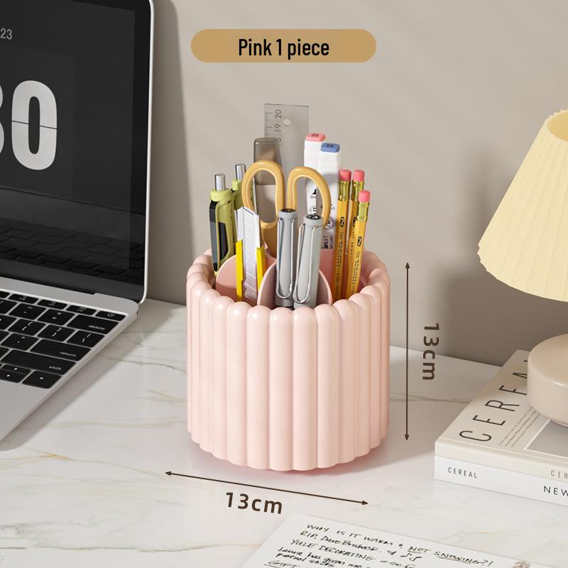 Rotating Cosmetic Organizer: Makeup Brush, Skincare, Lipstick & Pen Holder for Home or Dorm Desk