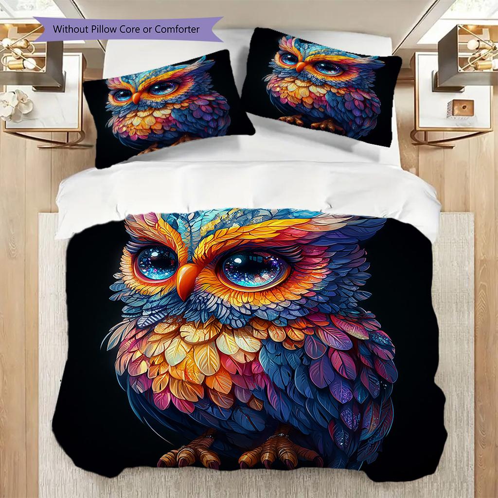 Uggle Mönster Sängkläder Täcke Set Täckeöverdrag Örngott Heminredning Födelsedagspresent (1 * påslakan + 2 * örngott, utan kärna)
