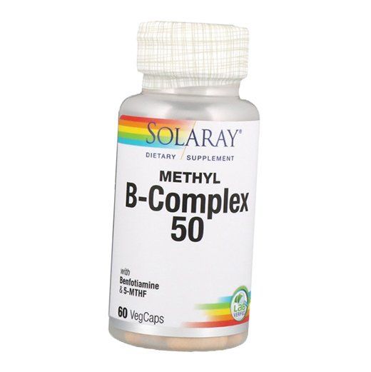 

Вітаміни групи В, Methyl B-Complex 50, Solaray 60вегкапс (36411025) 60vcaps