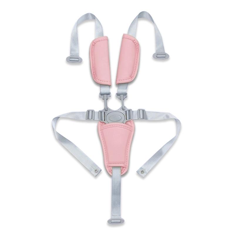 Universal 5 Point Infant Safety Belt Adjustable Length Highchair Strollers Harness Soft PU Crotch Support Nylon Straps
