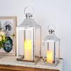 Wedding Silver Lantern Set Square Stainless Steel Lantern Best Indoor Outdoor Decoration Without Candles