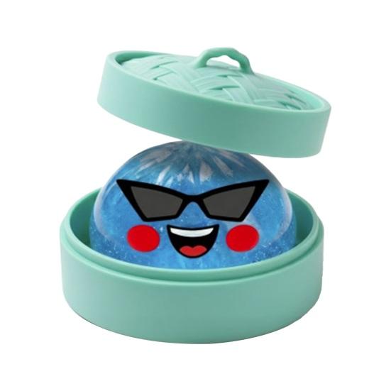 Soft Squeeze Toys Halloween Stress Relief Dumpling Toy with Steamer Glitter Ball Fidget Toy Anxiety Relieving Steamed Bun for Holiday Gift
