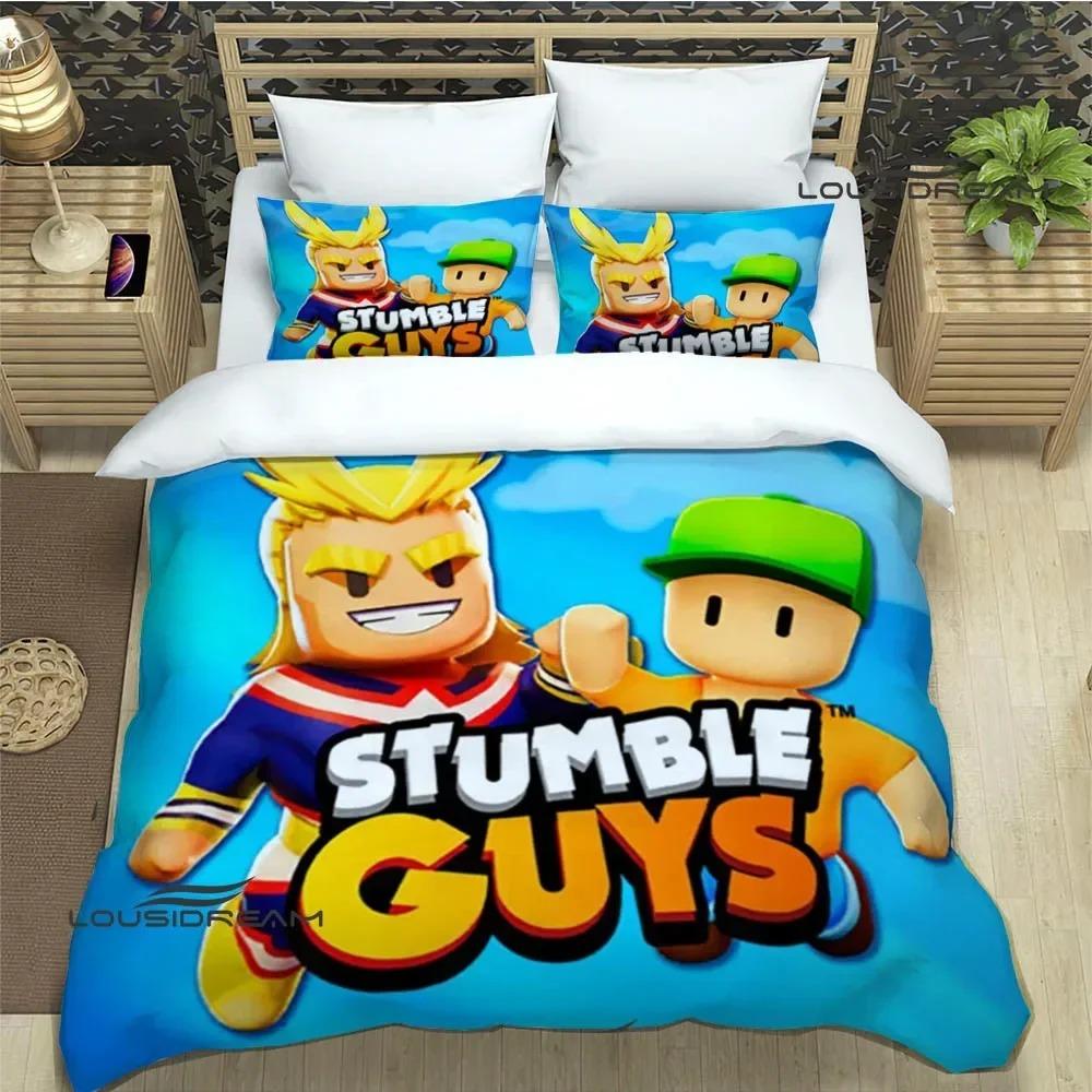 3D-Spiel Cartoon Stumble-guys Bettwäsche-Sets exquisite Bett-Zubehör-Set Bettbezug Tröster-Set Bettwäsche-Set Luxus-Geburtstagsgeschenk