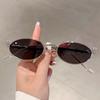 Fashion Small Oval Sunglasses Trendy Brand Designer UV400 Shine Crystal Sun Shades Glasses Decoration Women Shades