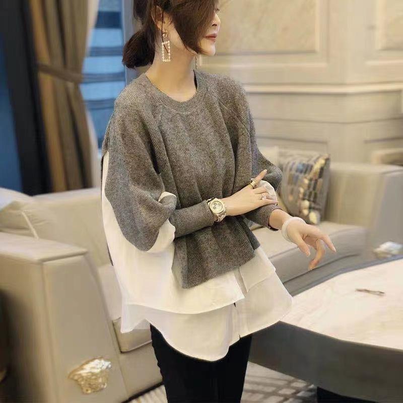 European Style Women's Patchwork Knit Cardigan: Fashionable Commute Sweater