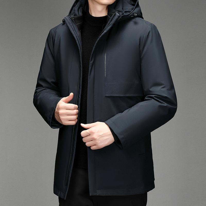 New medium and old down jackets, men's medium and long thickened jackets, large size can be removed from the liner, winter clothes