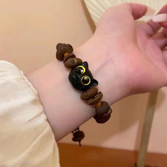 Coffee Bean Cat Paw Cute Braided Rope Bracelet for Girls, Stylish and Unique Bracelet, New Couple's Jewelry
