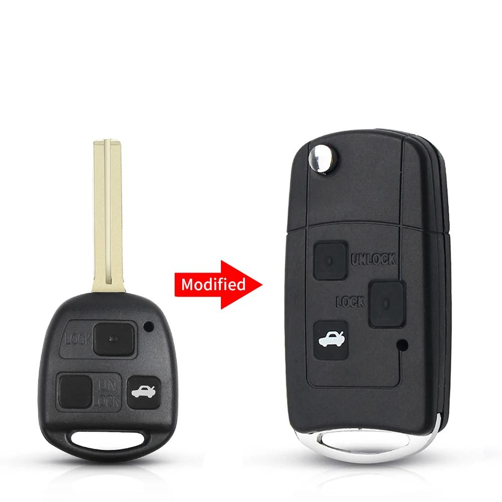 KEYYOU 2/3 Button Modified Flip Car Key Shell Case For Lexus Es Rx Is Lx Gs IS200 RX300 ES300 LS400 GX460 For Toyota Uncut TOY48