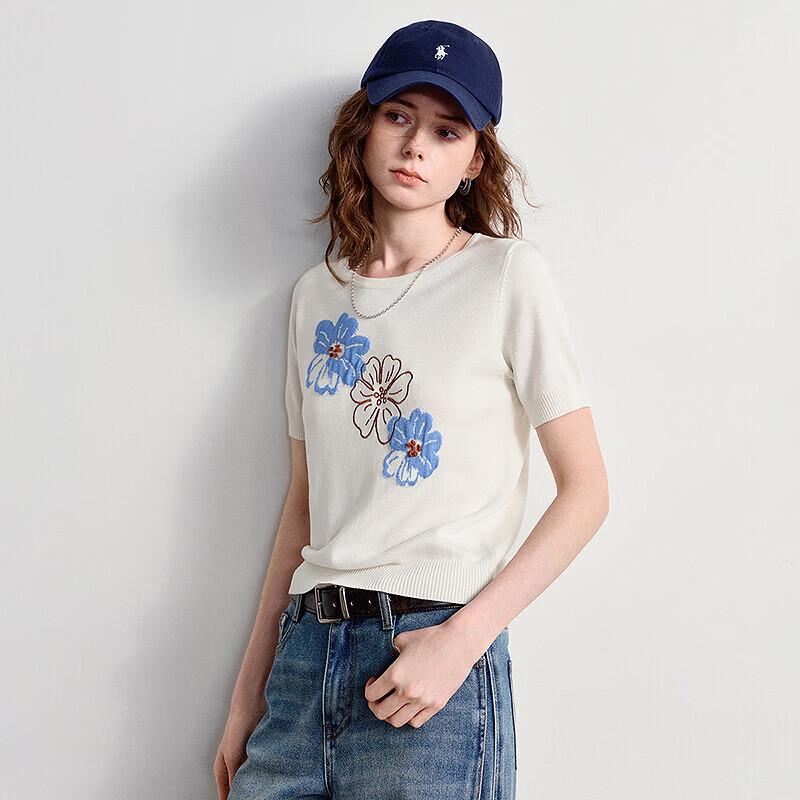 Women's Tencel Floral Jacquard Knit Top