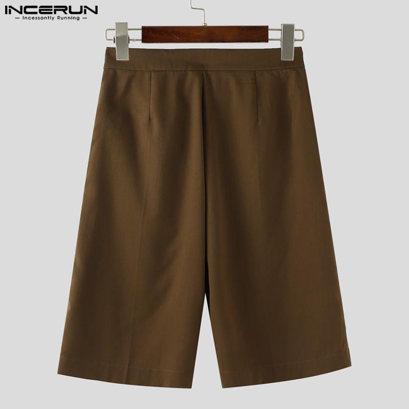 INCERUN Two Pieces Outfits Men Oversized Long Sleeve Blazer Capri Pants Sets Outfits