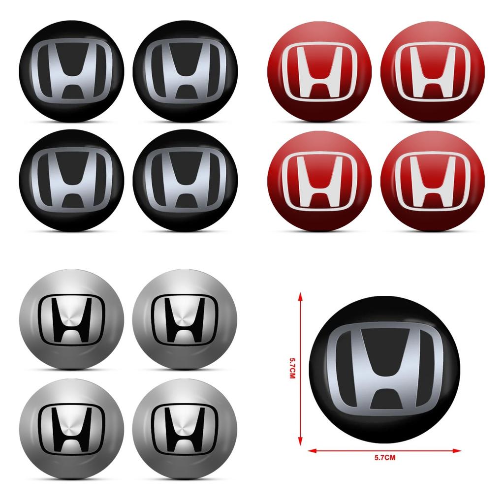 4pcs 56mm Car Wheel Center Hub Cap Rim Cover Emblem Sticker For Honda Civic Accord CRV HRV Jazz City Odyssey Vezel Accessories