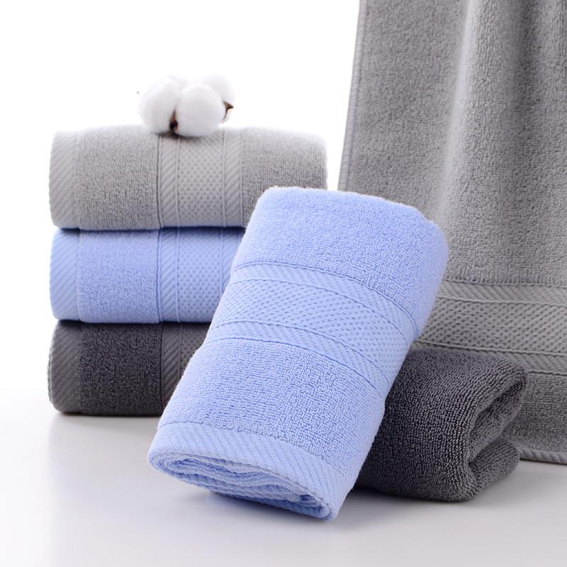 Pure Cotton Towel 35*75cm 100% Cotton Plain Color Thick Adult Face Wash Towel with Embroidery
