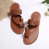 Modeschuhe für Damen 2024 Heißer Verkauf Zehensteg Damen Hausschuhe Sommer Rom Einfarbig Outdoor Lässig Strand Flach Bequem Große Größe Hausschuhe