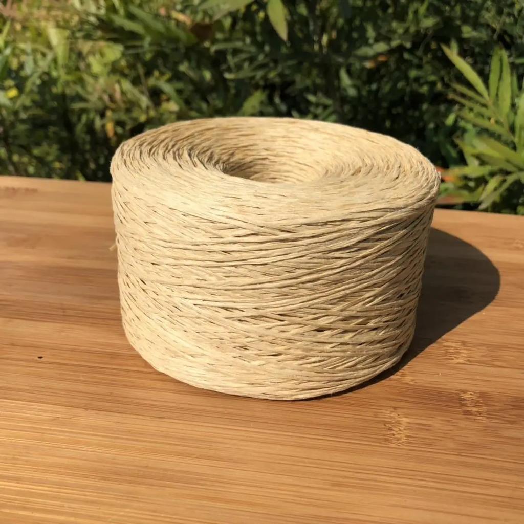 250g Fine Flat Raffia Yarn Wearable Soft Cotton Straw Thread for Hand Knitting Hats Handbags Summer Beach Craft Diy
