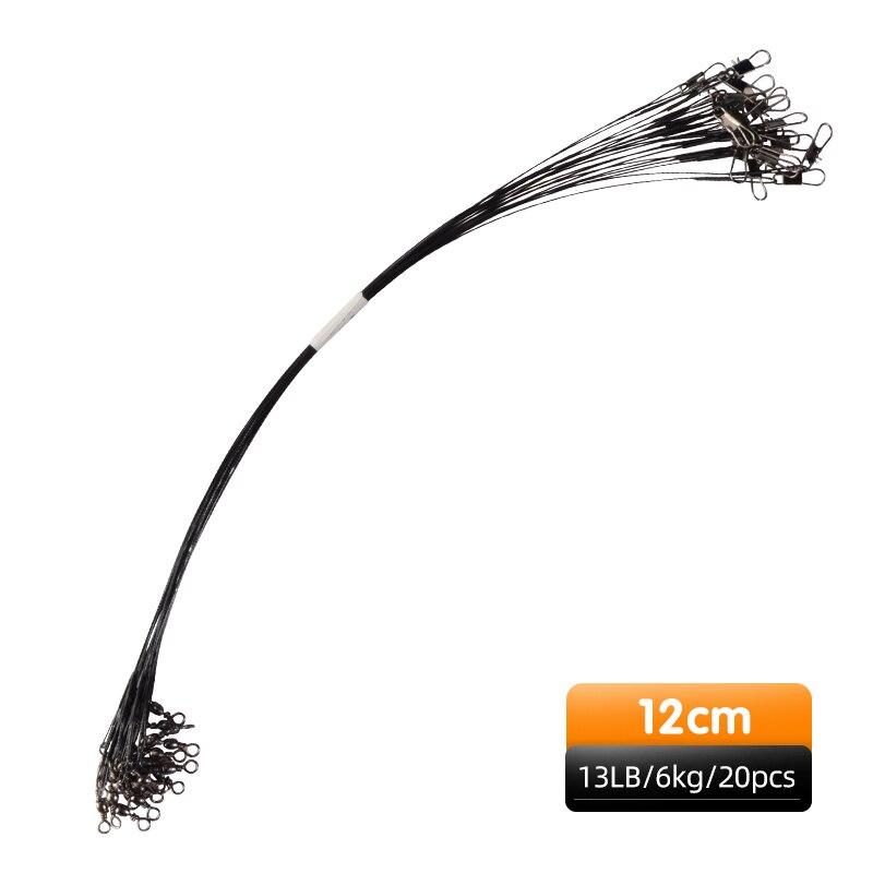 MEREDITH Filo da Pesca in Acciaio Anti-Morso 15cm-30cm Terminale in Filo d'Acciaio con Girella Accessorio da Pesca Treccia con Nucleo in Piombo Filo da Pesca