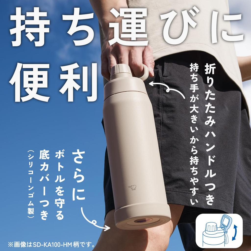 Zojirushi Water Dishwasher Seamless Only 3 Washes Insulated Cool Light Bottle, 1.0L, [Quick Hydration], Safe, Cap, Required, Handle, Bottle, Green,