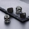 U7 Stainless Steel Big Skull Rings for Man Woman Size 7-14 Cross 3D Skeleton Cuban Chain Celtic Knot Pattern Gothic Punk Jewelry